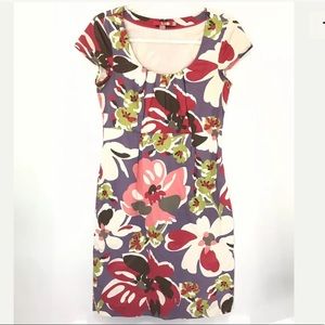 Boden Dress Floral Sheath Cap Sleeve Size 4R